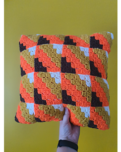 70s Inspired Crocheted Cushion by Zoe Potrac in Stylecraft Special DK