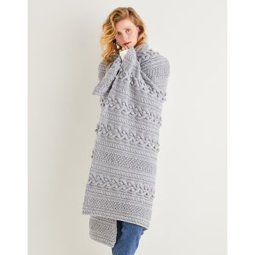 Sirdar Country Classic Worsted Bobble Cable and Trinity Stitch Blanket 10158  - Downloadable