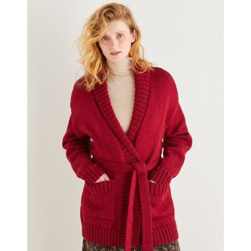 Sirdar Country Classic Worsted Womens Deep Rib Wrap Cardigan 10161  - Downloadable