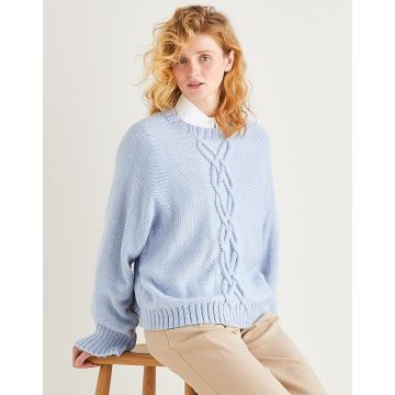 Sirdar Country Classic Worsted Womens Relaxed Cable Bell Sleeve Sweater 10170  - Downloadable