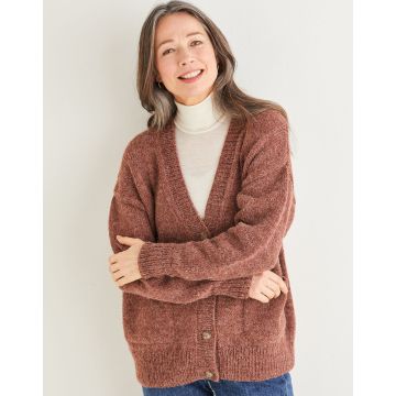 Sirdar Saltaire Womens V Neck Moss Stitch Cardigan 10181 81-137cm 32-54 - Downloadable