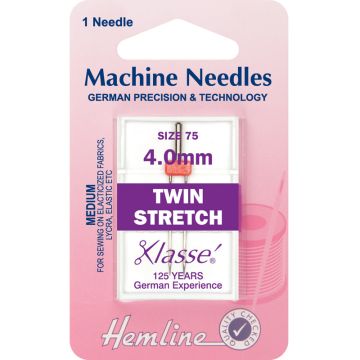 Sewing Machine Needles Twin Stretch  75/11, 4mm