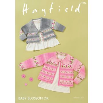 Hayfield Baby Blossom DK Top Knitting Pattern 4842 Birth to 7 Years