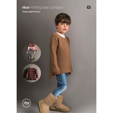 Rico Creative Soft Wool Aran Childrens Hats and Sweaters Pattern KIC 659 