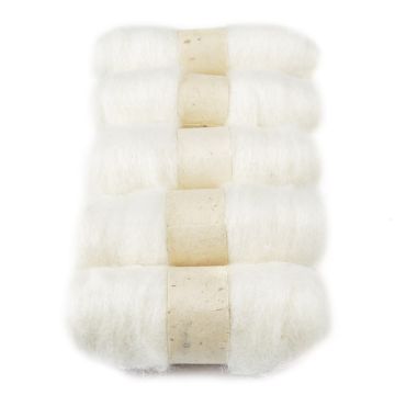 Felting Fibre Wool Asstd 20g 5 Rolls White 100g