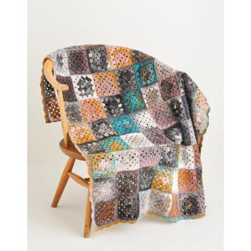 Sirdar Jewelspun Crochet Granny Square Blanket 10144 One Size - Downloadable 
