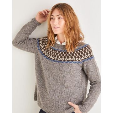Sirdar Haworth Tweed Womens Fairisle Yoke Sweater 10154 