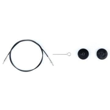 LYKKE 5in Swivel Cord Interchangeable Knitting Needle in Black - 6 Sizes (20in - 60in)