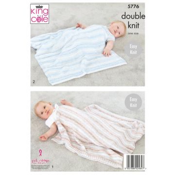 King Cole Baby Pure DK Blankets Pattern  