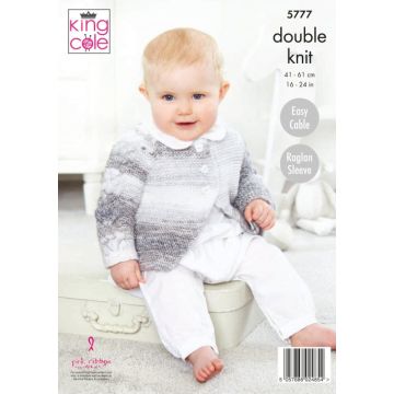 King Cole Baby Pure DK Cardigan and Hat Pattern  