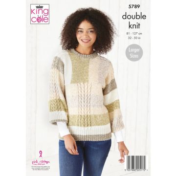 King Cole Harvest DK Ladies Sweater and Jacket Pattern 5789 71-117cm