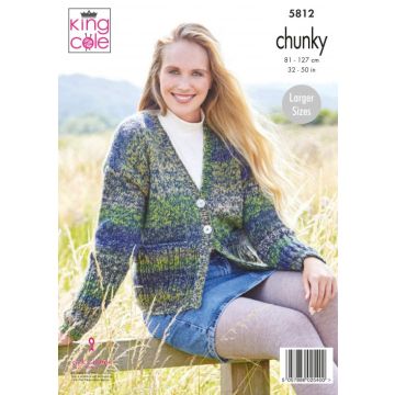 King Cole Autumn Chunky Cardigans Pattern 5812 81-127cm