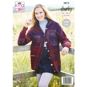 King Cole Autumn Chunky Cardigans Pattern 5813 81-127cm