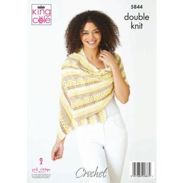 King Cole Cottonsmooth DK Shawls Pattern  