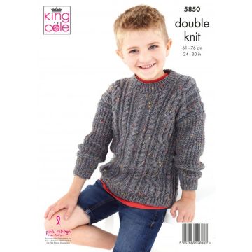 King Cole Big Value Tweed DK Cardigan and Sweater Pattern  