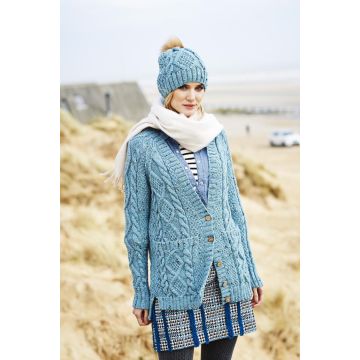 Stylecraft Special Aran with Wool Womens Sweater Pattern 9554 