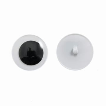 Googly Sew On Toy Eyes Black White 12mm - 10 Pack