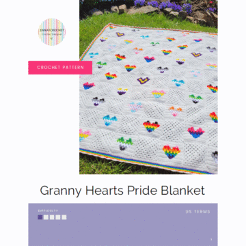 Granny Hearts Pride Blanket Kit by EmKatCrochet in Scheepjes Colour Crafter DK 