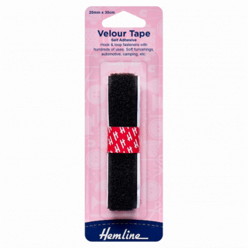 Hemline Hook & Loop Tape: Shelf Adhesive Black 20mm x 30cm
