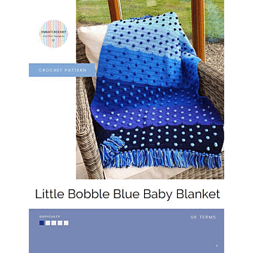 Little Bobble Blue Crochet Baby Blanket by EmKatCrochet in Stylecraft Special DK