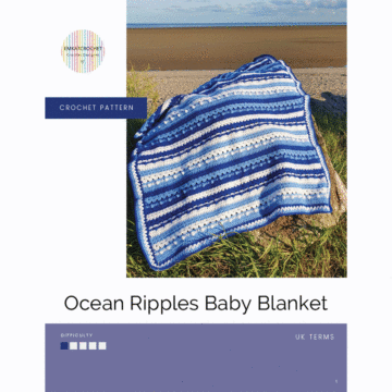 Ocean Ripples Baby Blanket Crochet Pattern Kit in Hayfield Bonus DK by EmKatCrochet