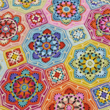 Persian Tiles Eastern Jewels Colourway Crochet Blanket Kit by Janie Crow in Stylecraft Life DK