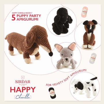 Sirdar Happy Chenille Book 7 Puppy Party Amigurum  