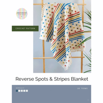 Reverse Spots & Stripes Crochet Blanket in Stylecraft Special DK By EmKatCrochet