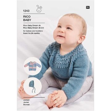 Rico Knitting Pattern Baby Sweater Bonnet Baby Dream DK KIC 1243 21x30x0.1