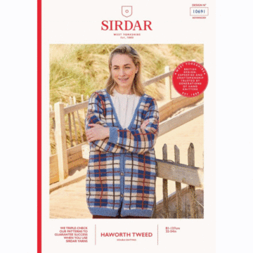 Sirdar Haworth Tweed DK Country Mile Cardi 10691 Knitted Pattern Download  