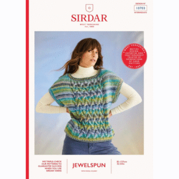 Sirdar Jewelspun Wool Chunky Coral Reef Vest 10703 Knitted Pattern Download  