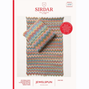 Sirdar Jewelspun Wool Chunky Ripples Blanket & Cushion 10707 Pattern PDF  