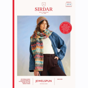 Sirdar Jewelspun Wool Chunky Sea Breeze Hat Scarf 10710 Knitted Pattern PDF  