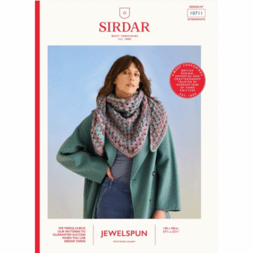 Sirdar Jewelspun Wool Chunky Sea Shells Shawl 10711 Knitted Pattern Download  