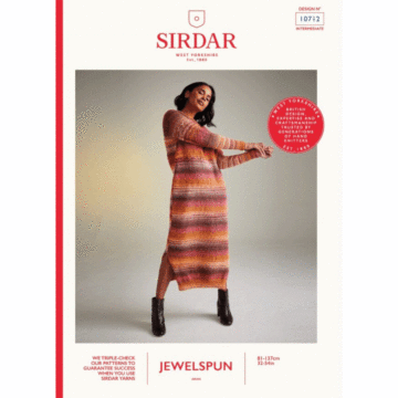 Sirdar Jewelspun Aran Tall Poppies Dress 10712 Knitted Pattern Download  