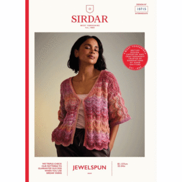 Sirdar Jewelspun Aran Hot House Flowers Cardigan 10715 Knitted Pattern PDF  