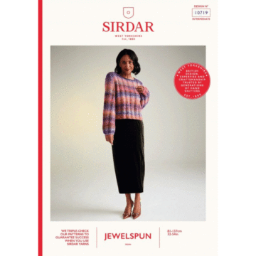 Sirdar Jewelspun Aran Sunset Orchard Sweater 10719 Knitted Pattern Download  