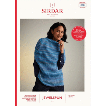 Sirdar Jewelspun Aran Bellflower Poncho 10721 Knitted Pattern Download  