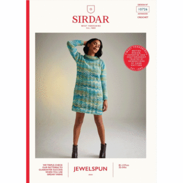 Sirdar Jewelspun Aran Wildflower Roll Neck 10726 Crochet Pattern Download  