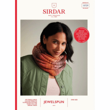 Sirdar Jewelspun Aran Sunset Stroll Snood 10729 Knitted Pattern Download  