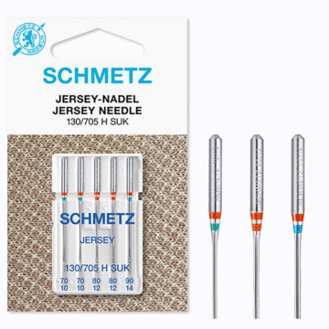 Schmetz Sewing Machine Needles: Jersey  Assorted 70(10)-90(14) x 5pcs