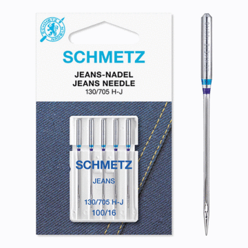 Schmetz Sewing Machine Needles: Jeans  100(16) x 5pcs