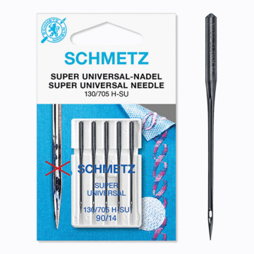 Schmetz Sewing Machine Needles: Black Super Universal  90(14) x 5pcs