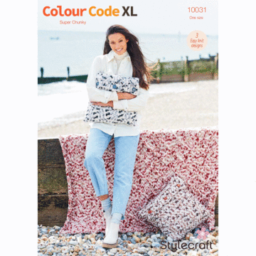 Stylecraft Colour Code XL Blanket & Cushions 10031 Knitting Pattern PDF  