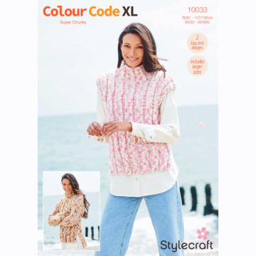 Stylecraft Colour Code XL Sweater & Tank Top 10033 Knitting Pattern PDF  