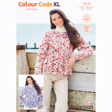 Stylecraft Colour Code XL Sweaters 10035 Knitting Pattern PDF  