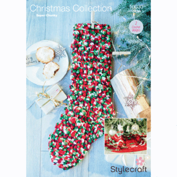 Stylecraft MerryGoRound XL, Winter Magic Xmas Tree Skirt 10030 Crochet PDF  