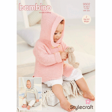 Stylecraft Bambino DK Baby Jackets 9502 Knitting Pattern Download  