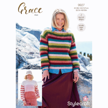 Stylecraft Grace Aran Ladies Sweaters 9927 Knitting Pattern Download  