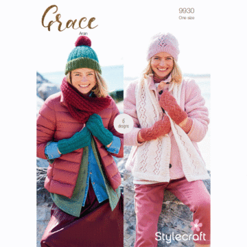 Stylecraft Grace Aran Ladies Accessories 9930 Knitting Pattern Download  